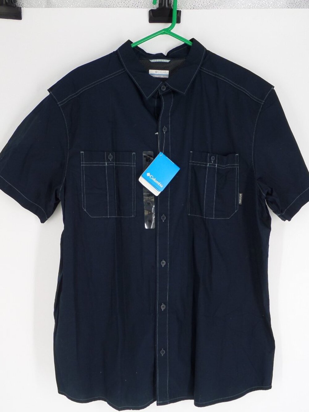 Columbia Smokey Brooks Navy  SS Shirt Size XXL NWT